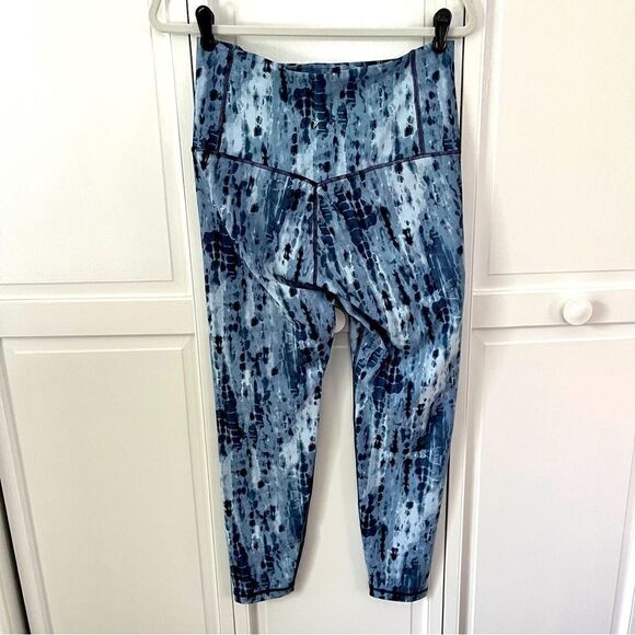 Old Navy High Waist Powersoft Navy Tonal Tie Dye Blue Leggings Womens Size Large - Picture 3 of 10